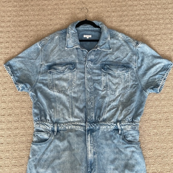 Good American Anthropologie Weightless Denim Fit for Success Jumpsuit Wide Leg - Picture 7 of 13